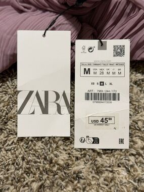 Zara Dusty Rose Pleated Women’s Top